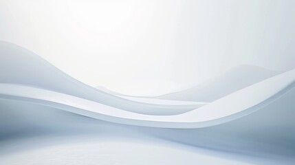 Elegant White Waves Wallpaper and Design, Modern Abstract Art, generative ai