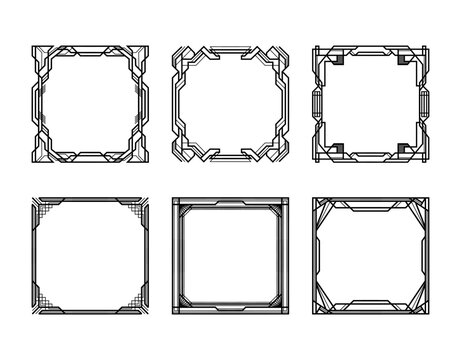 Art Deco frame vintage frame, square frame, line geometric luxury frames wedding banner label card geometric background vector illustration