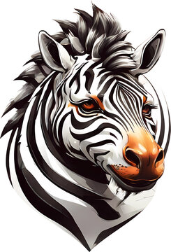zebra illustration, design for logo, t-shirt, sticker. ai generative images