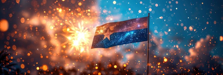 St Eustatius Flag Seamless Animation Fireworks, Background HD, Illustrations