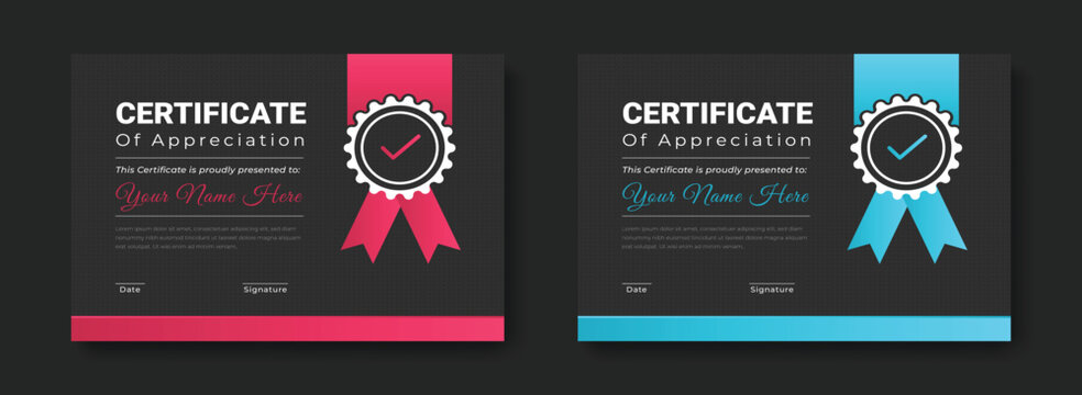 Modern certificate appreciation, certificate achievement template, award, achievement, certificate of recognition, excellence, certificate border, completion template certificate design template