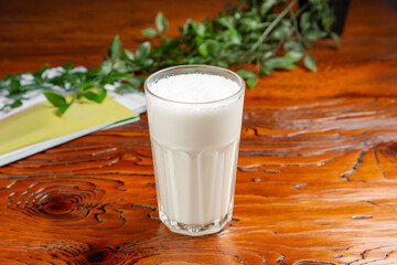 Classic Milkshake on a wooden table.