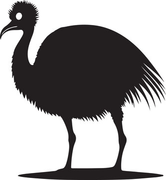 recommend clip art: Southren cassowary silhouette vector illustration.eps
