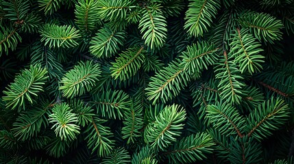 Top view of a frame with bright green pine in a surface for background image, Generative AI.