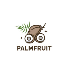 minimalist palm fruit logo illustration suitable for fruit shop and fruit farm