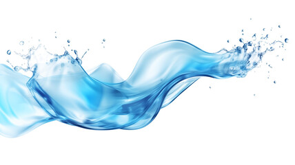 Water splashes and drops isolated on transparent background.