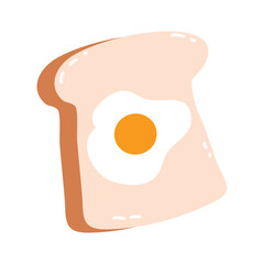 Fresh toasted bread with fried egg Yummy and healthy breakfast