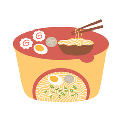 Instant cup noodles with chopstick