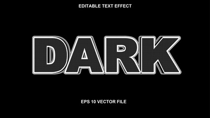  dark 3d editable text effect style. Vector illustration