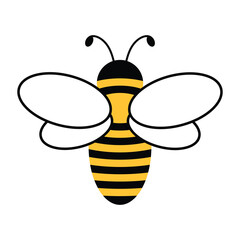 Vector drawing of bee, beekeeping and agriculture