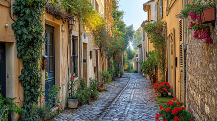 Fototapeta na wymiar Explore the enchanting streets of Aix-en-Provence with a snapshot of cobblestone alleys, charming boutiques, and cascading ivy, immersing viewers in the idyllic beauty of this hist