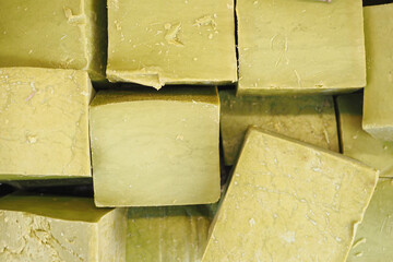 natural soap bar on table 