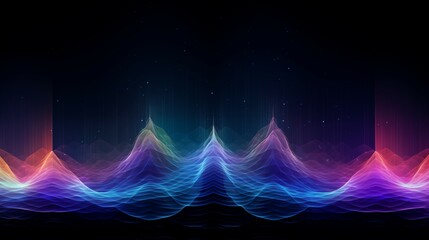 The colorful abstract waves on a blue background. 