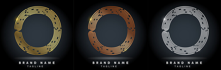 O Letter Logo concept Linear style. Creative Minimal Monochrome Monogram emblem design template. Graphic Alphabet Symbol for Luxury Fashion Corporate Business Identity. Elegant Vector element