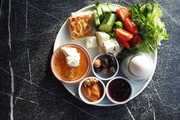 Turkish Breakfast Served on Table 