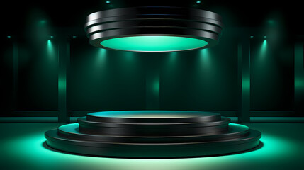 Podium, booth, stage, product background for product display, blank display