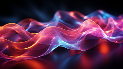 Obraz premium abstract colorful smoke,Abstract Neon Waves with Cinematic Color Scheme