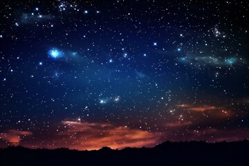 Night sky with stars and nebula as background - obrazy, fototapety, plakaty