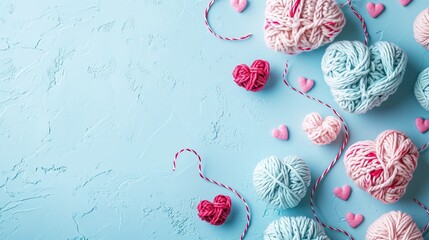 A Picture of a Crocheted Cute Heart, Ai Generated - obrazy, fototapety, plakaty