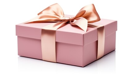 Obraz premium Elegant gift box adorned with a ribbon, perfecting the art of present presentation, Ai Generated.