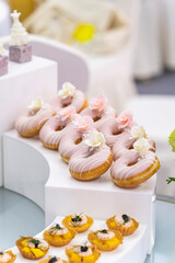 Wedding decoration with sweet donuts