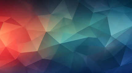 Deep Ocean Blue to Fiery Sunset Red Polygons Pattern Background
