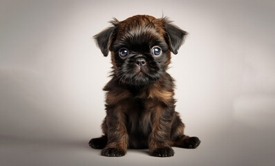 small Brussels Griffon puppy on a light background