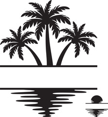  Palm Trees Split Monogram Name Frame
