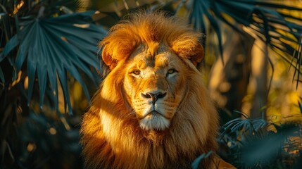 Close-up of a regal lion.