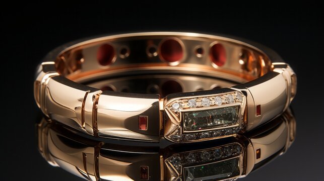 A gold octogonal bracelet