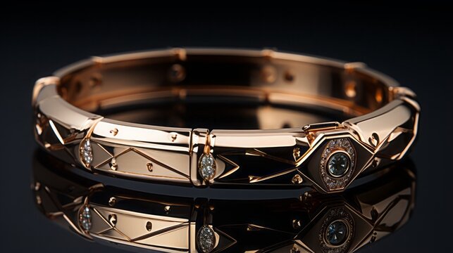 A gold octogonal bracelet