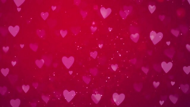 Looped heart rotation. Render of romantic background for valentines day 14 february. Love heart background Concepts of Valentine's Day, Love,