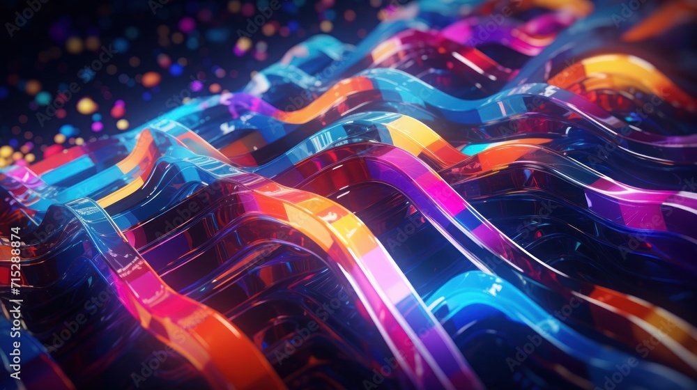 Poster a multicolored abstract background with a lot of lines and shapes in the middle of the image and a b