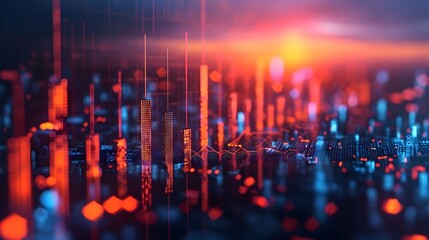 Fototapeta premium dynamic charts and graphs showcasing positive financial growth. digital graphs of business growth. business charts, digital technology and business concept
