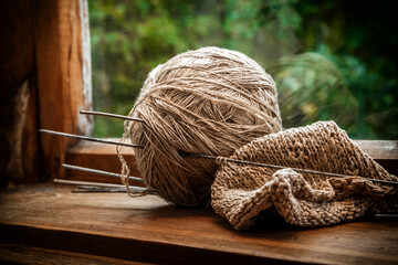 Balls of knitting threads. Knitting