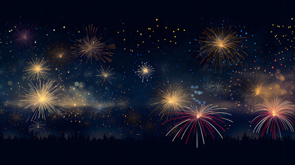 Beautiful fireworks background at night for holiday decoration