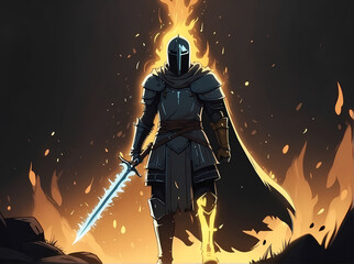 Naklejka premium a warrior from a game