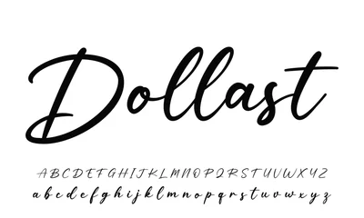 Foto op Plexiglas signature Font Calligraphy Logotype Script Brush Font Type Font lettering handwritten © ak