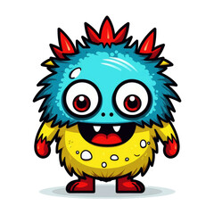 Chibi monster cartoon image. Cute monster game character design image.