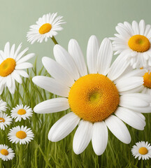 Obraz premium Template with daisies . AI 