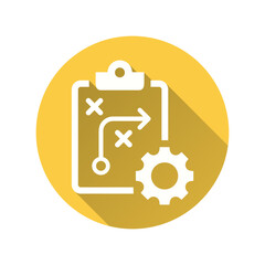 Strategy flat icon with long shadow for graphic and web design.