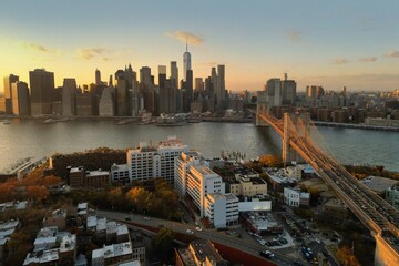 Fototapeta na wymiar The Brooklyn bridge, New York City. USA.
