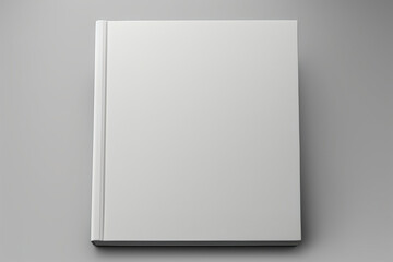 closed notebook on a gray background. Copy space.