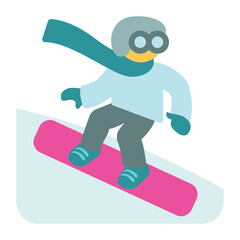 Person snowboarding downhill at a ski resort. Wearing clothing designed for cold climates