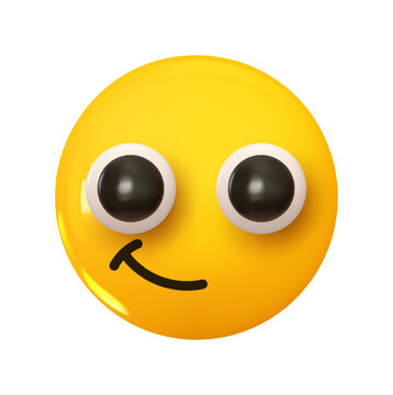 Emoji. Emotion 3d cartoon icon. Yellow round emoticon. Vector illustration
