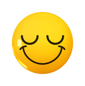 Emoji Face smile. Emotion 3d cartoon icon. Yellow round emoticon. Vector illustration
