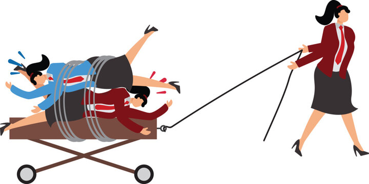 The Businesswoman dragged the group along with difficulty