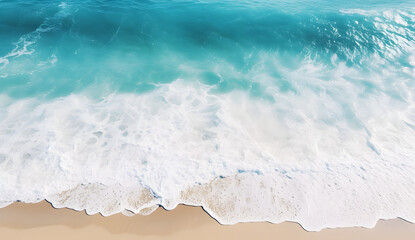 Beautiful beach waves in summer_Generative AI