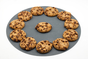 Cookies with chocolate chips isolated