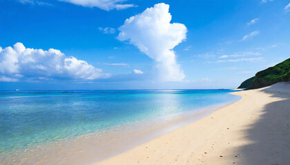 Fototapeta premium 青空が広がる沖縄の海のイメージ。Image of the sea in Okinawa with a blue sky.